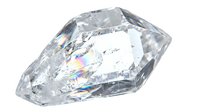 Large brilliant cut diamond gemstone with rainbow light reflections isolated on white background for luxury jewelry design and precious stone concepts.