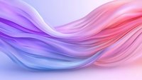 Flowing abstract waves in pink, purple and blue colors create gentle curved lines and smooth gradients against light background, modern minimal design element.