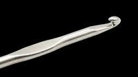 Silver metallic crochet hook isolated on transparent background, ready for crafting designs, stickers, t-shirts, print on demand, and sublimation projects.