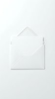 White open envelope on clean background for correspondence and mailing concepts.
