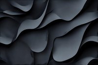 Abstract wavy layers of dark gray paper creating flowing curves and shadows in minimalist composition, suitable for modern design backgrounds and textures.