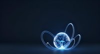 Glowing digital globe held by luminous hands against dark background, representing global connectivity, technology innovation, and worldwide business communication.