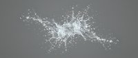 White water splash and droplets frozen in motion against neutral gray background, isolated and ready for design overlays on websites, marketing materials, and digital projects.