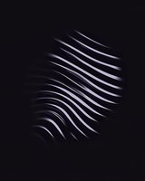 Flowing white curved lines create dynamic wave pattern against dark background, suitable for modern graphic design, wallpapers, and contemporary art projects.