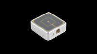 Compact GPS receiver module with metallic silver casing and gold-toned circuit board visible on top surface, isolated on transparent background ready for clipart, print-on-demand products, t-shirt designs, stickers, and sublimation projects.