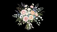 Lush floral bouquet with pink roses, lavender, and greenery isolated on transparent background. Ready for t-shirt designs, clipart, stickers, print-on-demand products, and sublimation projects.