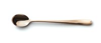 Elegant copper ladle with long handle isolated on white background for kitchen utensils, cooking tools, and culinary design projects.