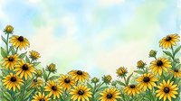 Watercolor yellow daisy flowers border frame on soft pastel background for spring summer greeting cards, invitations and floral design projects.
