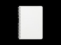 Blank spiral notebook with metal coil binding isolated on transparent background, ready for stationery design, print-on-demand products, clipart, and sublimation projects.