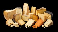 Assorted cheese blocks and wedges isolated on transparent background, ready for clipart, print-on-demand, t-shirt design, stickers, and sublimation projects.