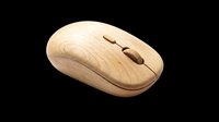 Wooden computer mouse with natural grain finish, isolated on transparent background. Ready for clipart, t-shirt design, print-on-demand products, stickers, and sublimation projects.