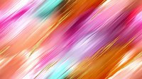 Vibrant diagonal streaks in pink, orange, mint and gold create dynamic motion effect, abstract background with blurred light trails and metallic accents for modern design.
