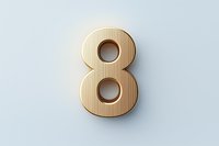 Gold metallic number 8 with brushed texture and soft shadow on light background, isolated design element for creative layouts and typography.