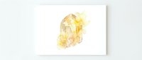 Isolated yellow citrine crystal cluster with warm golden tones on white background, suitable for design projects, wellness graphics, and mineral illustrations.