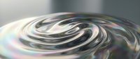 Iridescent liquid metal swirl with rainbow reflections creating abstract flowing motion pattern for modern digital art and futuristic design projects.