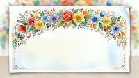 Watercolor floral border frame with vibrant roses, wildflowers and greenery on cream background. Suitable for invitations, greeting cards, stationery and decorative designs.