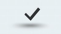 Black checkmark symbol floating with soft shadow on light background, isolated design element for approval, confirmation and success concepts.