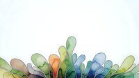Abstract colorful organic shapes in soft watercolor style creating flowing botanical forms on light background for modern design projects.
