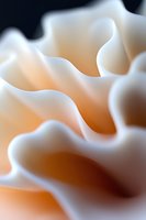 Soft white wavy curves and folds create abstract organic shapes against warm orange background, featuring gentle gradients and smooth flowing lines for artistic designs.