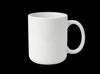 Blank white ceramic mug isolated on transparent background, ready for custom design, sublimation printing, and personalization on mugs, drinkware, and merchandise.