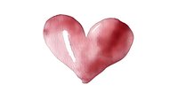 Watercolor pink heart shape with soft gradient and textured edges on white background, perfect for Valentine's Day cards and romantic designs.