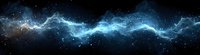 Cosmic energy wave with glowing blue light streaks and stellar dust particles against dark space background, creating mystical nebula effect.