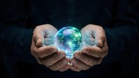 Two hands holding a glowing digital globe with network connections, representing global technology, data connectivity, and worldwide business innovation for corporate and digital marketing use.