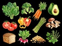 Watercolor fresh vegetables and food set isolated on transparent background, ready for stickers, print on demand, sublimation, T-shirt design, and clipart use.