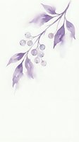 Watercolor purple berry branch with leaves on light background for botanical wedding invitations and feminine design projects.
