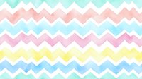Pastel zigzag pattern in soft watercolor shades of mint green, coral pink, yellow and baby blue creates seamless geometric background for nursery decor and paper designs.