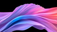 Smooth flowing abstract waves in vibrant pink, purple and blue colors creating dynamic motion against black background, modern artistic design for creative projects.