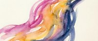 Abstract watercolor flowing waves in pink orange and purple hues on white background for modern art design projects and creative presentations.