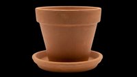 Classic terracotta clay flower pot with saucer, isolated on transparent background. Ready for stickers, clipart, t-shirt design, print on demand, and sublimation projects.
