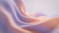 Soft pastel silk fabric waves in peach and lavender tones, smooth flowing texture for luxury backgrounds, beauty, and fashion design.
