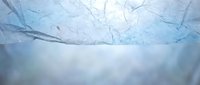Cracked ice surface with underwater view showing blue frozen lake texture with natural fracture patterns and cold winter atmosphere for backgrounds.