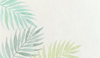 Watercolor tropical palm leaves in soft green tones on textured paper background for natural botanical design projects and summer themed decorations.