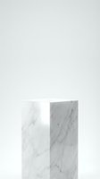 White marble pedestal podium on light background, elegant stone display stand for product presentation, luxury showcase platform.