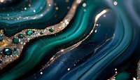 Luxurious teal and gold marble texture with flowing waves and metallic accents for elegant backgrounds and sophisticated design projects.