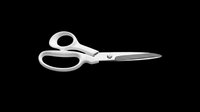 Stainless steel scissors with ergonomic handles isolated on transparent background, ready for clipart, t-shirt design, print-on-demand products, stickers, and sublimation projects.