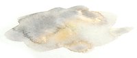 Abstract watercolor splash in soft gray and golden yellow tones on white background, perfect for artistic projects and creative designs.