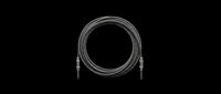 Black instrument cable with two straight jack plugs, isolated on transparent background, ready for T-shirt design, clipart, stickers, print on demand, and sublimation projects.