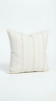 Neutral striped throw pillow in cream and beige tones, isolated on white background, ready for home decor and interior design use.