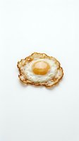 Fried egg with crispy golden hash brown potato cake isolated on white background, ready for food and culinary design projects.