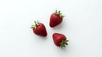 Fresh ripe strawberries isolated on white background for healthy eating, cooking recipes, and organic food design projects.