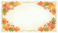 Autumn leaves frame with golden borders and berries on isolated cream background, ready for invitations, cards, and seasonal design projects.