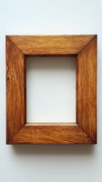 Rustic wooden picture frame with natural grain texture on white background, isolated empty photo border for artwork and photography display.