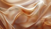 Luxurious flowing beige silk fabric with soft waves and folds creating elegant abstract background texture in warm golden tones. Suitable for luxury branding.