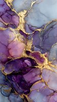 Luxurious purple and gold marble texture with flowing veins and shimmering metallic accents, perfect for elegant backgrounds and luxury design projects.