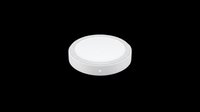 Round white LED ceiling light fixture isolated on transparent background, ready for design use in catalogs, clipart, stickers, print on demand, and T-shirt projects.