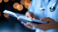 Reading open book in soft evening light with blurred bokeh background and gentle hands holding pages, creating peaceful atmosphere for literature and education.